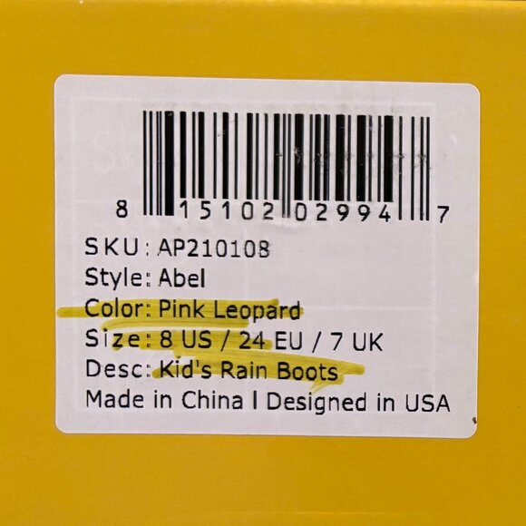 Roma Rain Boots Pink Leopard Kids / Girls Shoes NWT - Picture 14 of 16